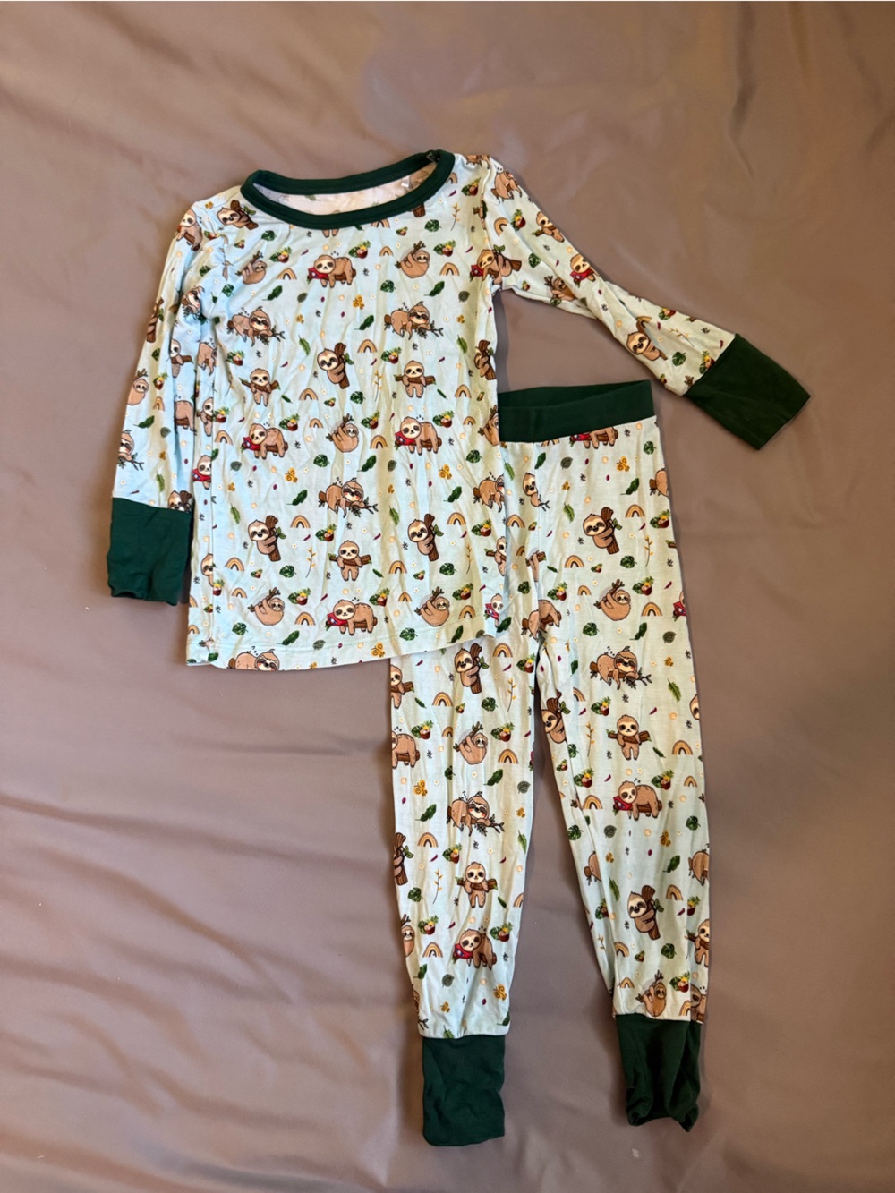 Butter Baby Bamboo Pajamas - Cute Sloth Print 18-24M